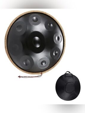 Black Steel 22 Inch D Minor Hand Pan Tongue Drum